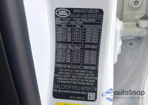 2020 Land Rover Discovery Sport Se from USA, damaged, VIN SALCP2FX5LH878174